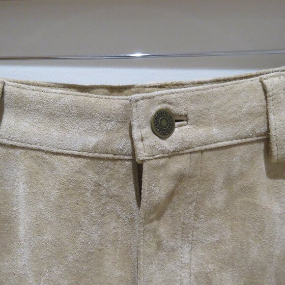 VINTAGE EDDIE BAUER Seattle Suede Washable Leather Midi Skirt Sz 10 Boho Granola - Picture 5 of 14